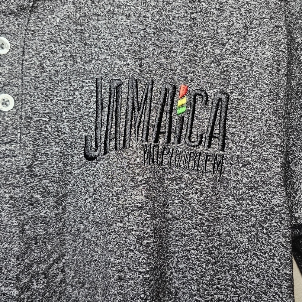 Surf Classics Jamaica No Problem Graphic 1/4 Button Tee Size Large - Picture 6 of 6